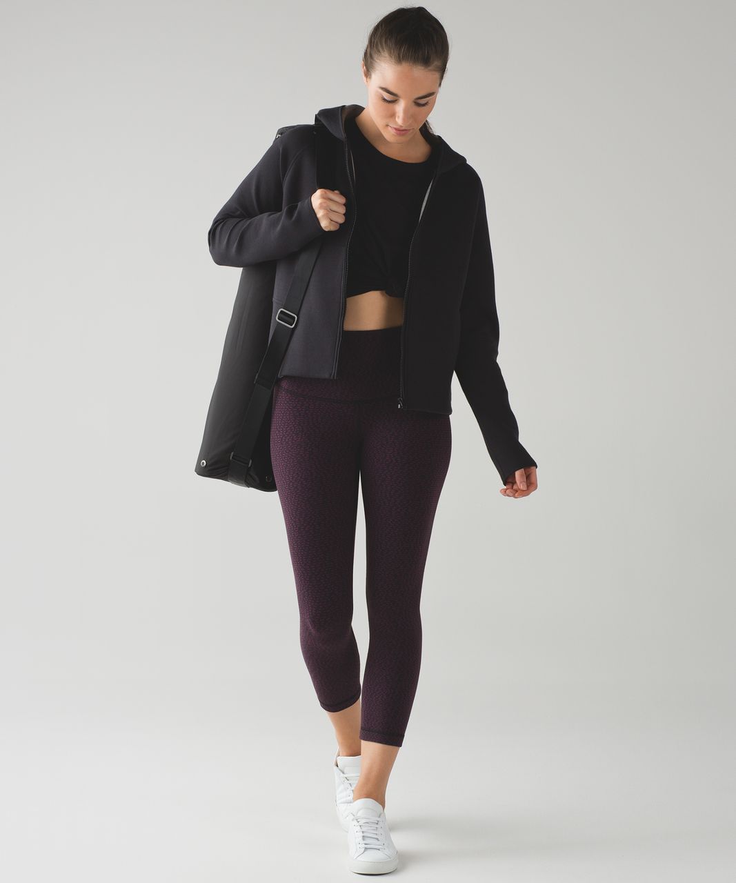 Lululemon Wunder Under Crop (Hi-Rise) *21" - Digi Pixie Black Plum