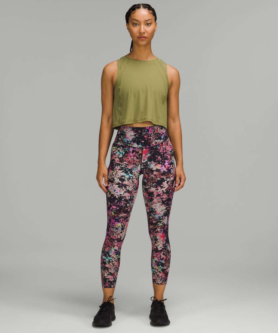 Lululemon Base Pace High Rise Tight 28” *Fleece Sz 4 Floral