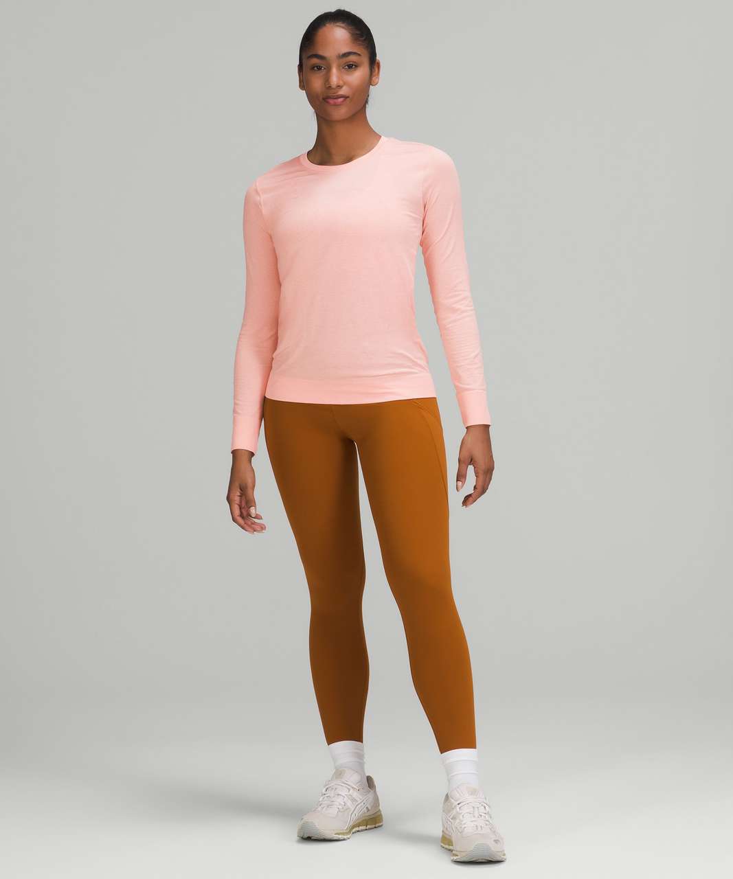 Lululemon Swiftly Relaxed Long Sleeve Shirt - Dew Pink / White