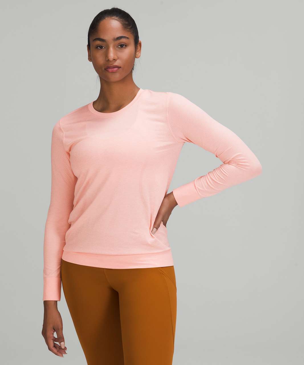 Lululemon Swiftly Relaxed Long Sleeve Shirt - Dew Pink / White