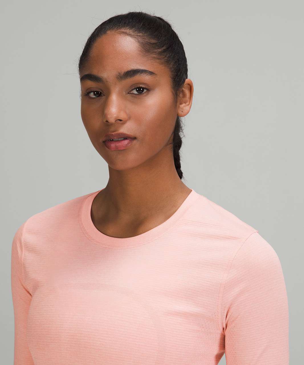 Lululemon Swiftly Relaxed Long Sleeve Shirt - Dew Pink / White
