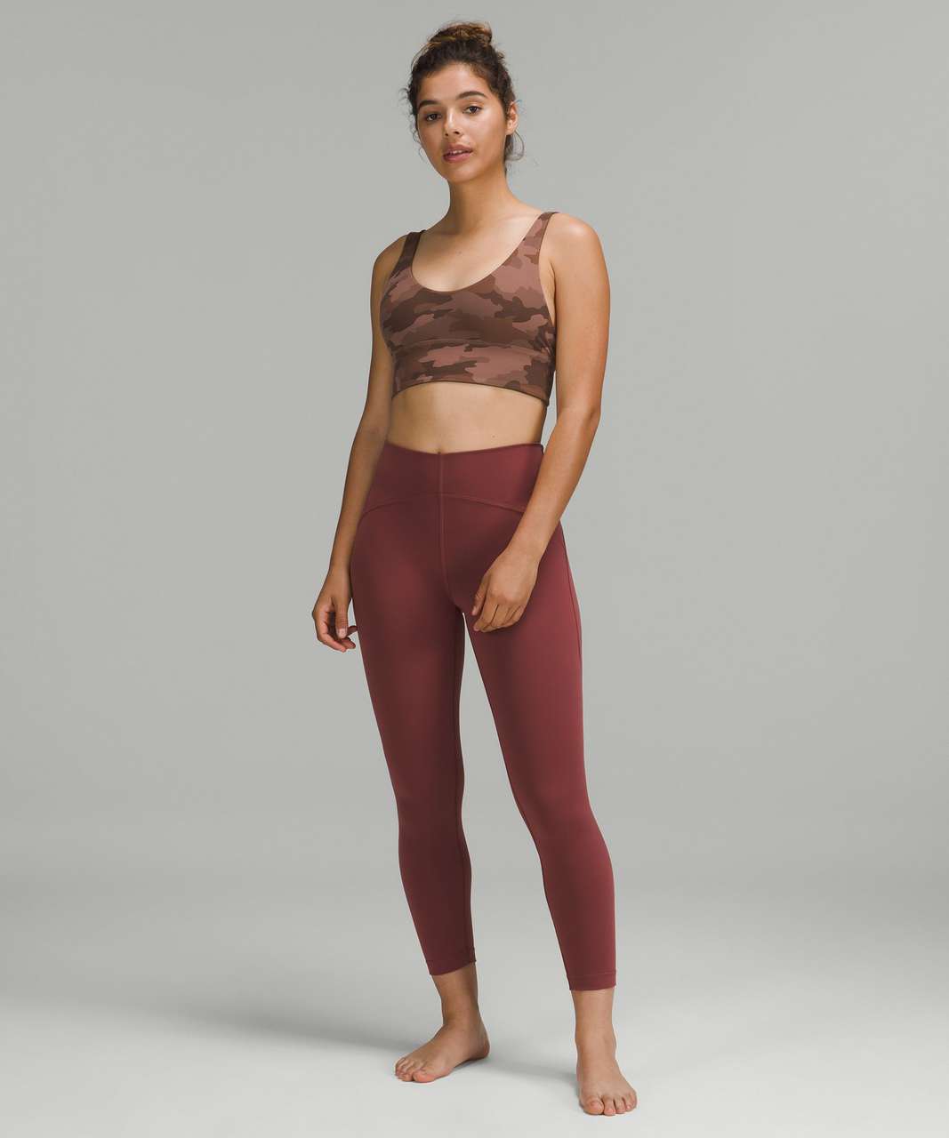 Anyone else have to fight the erg to buy bras to match the leggings they  already have 🤭? Brown earth camo align (6) FTBS long line (8) : r/lululemon