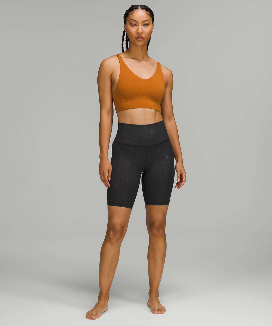 Lululemon Align High-Rise Short 8 - Yogo Emboss Black / Black - lulu  fanatics