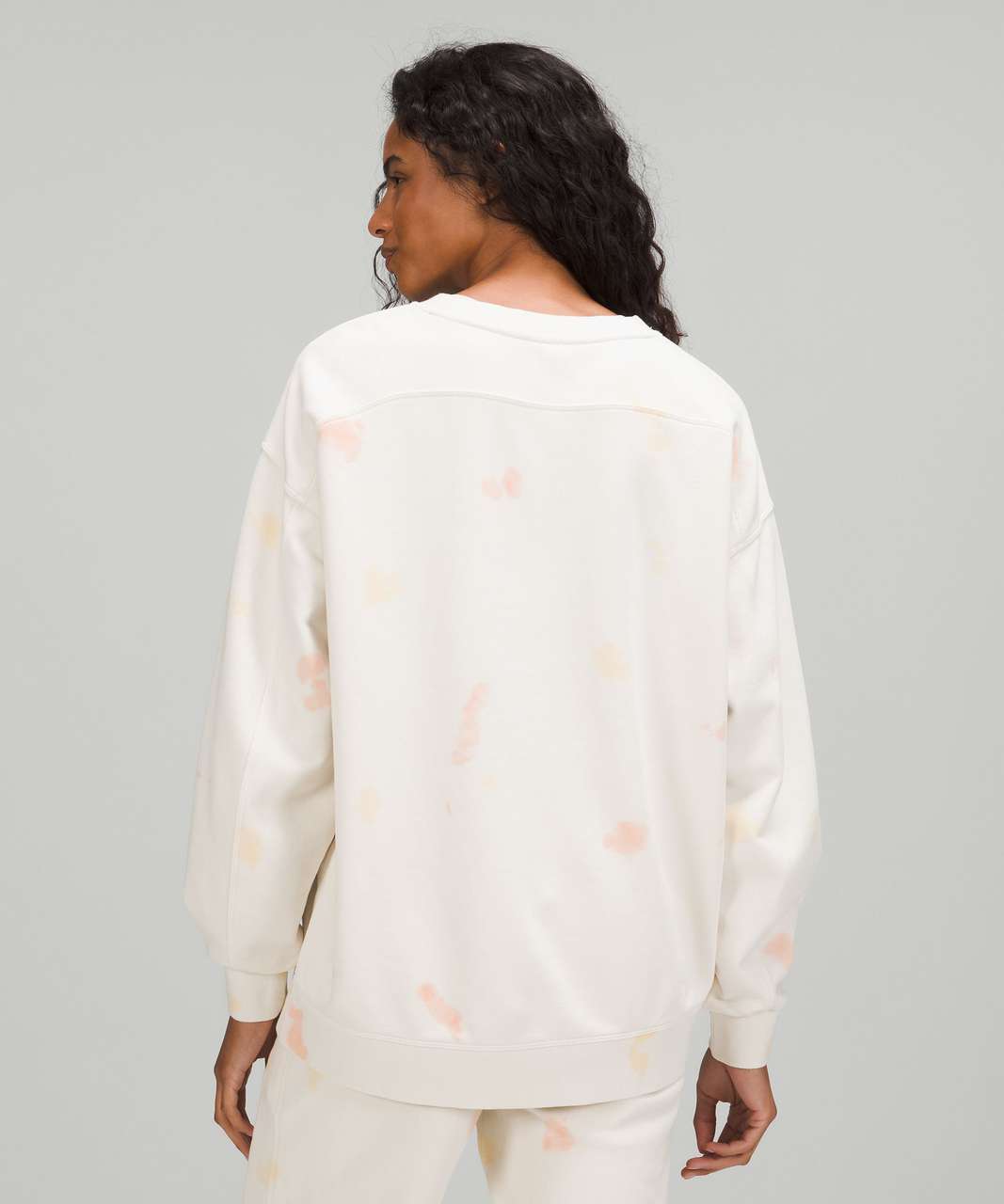 Lululemon Perfectly Oversized Crew - Echo Dye Antique White Lemon Chiffon Peach Satin