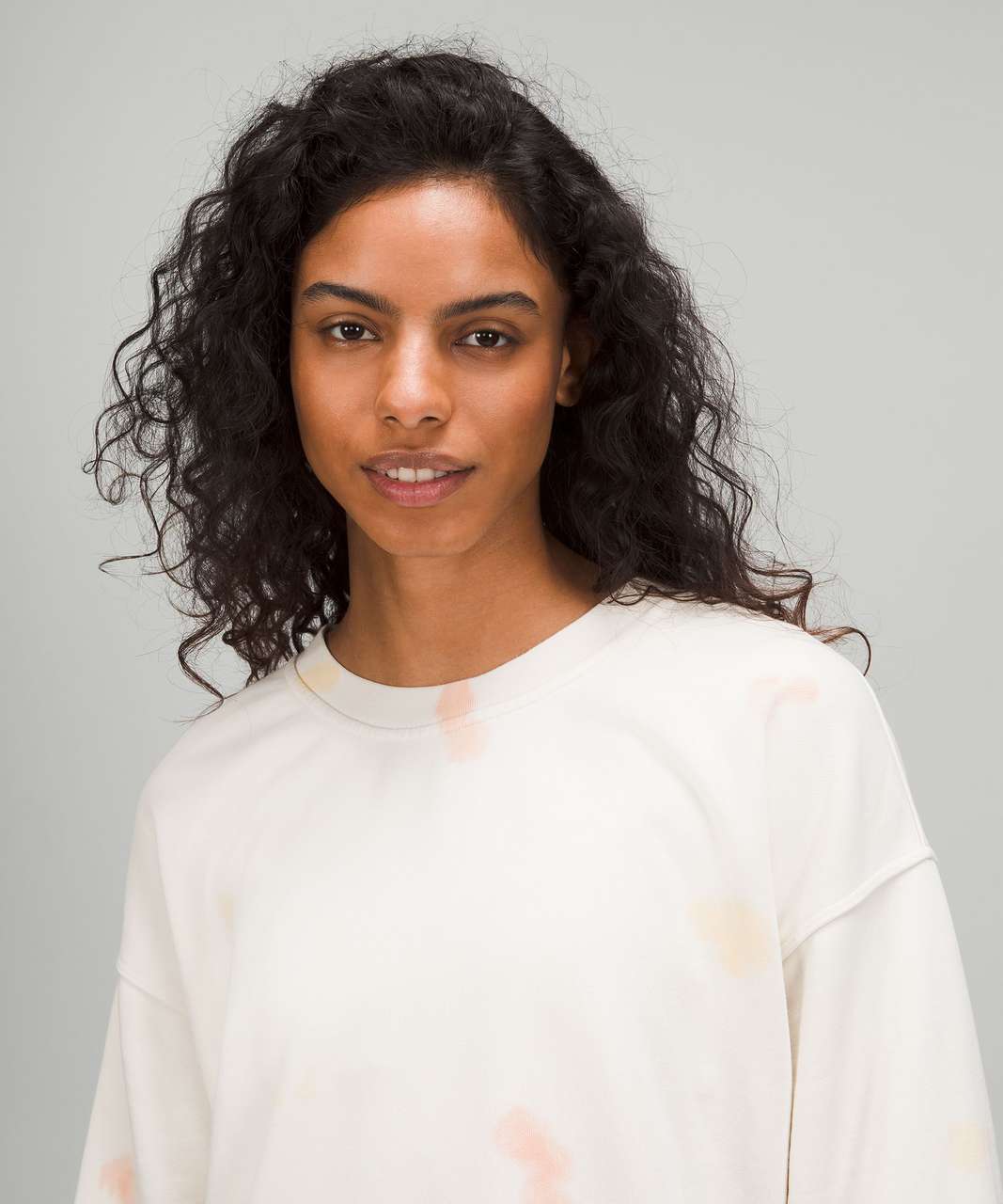 Lululemon Perfectly Oversized Crew - Echo Dye Antique White Lemon