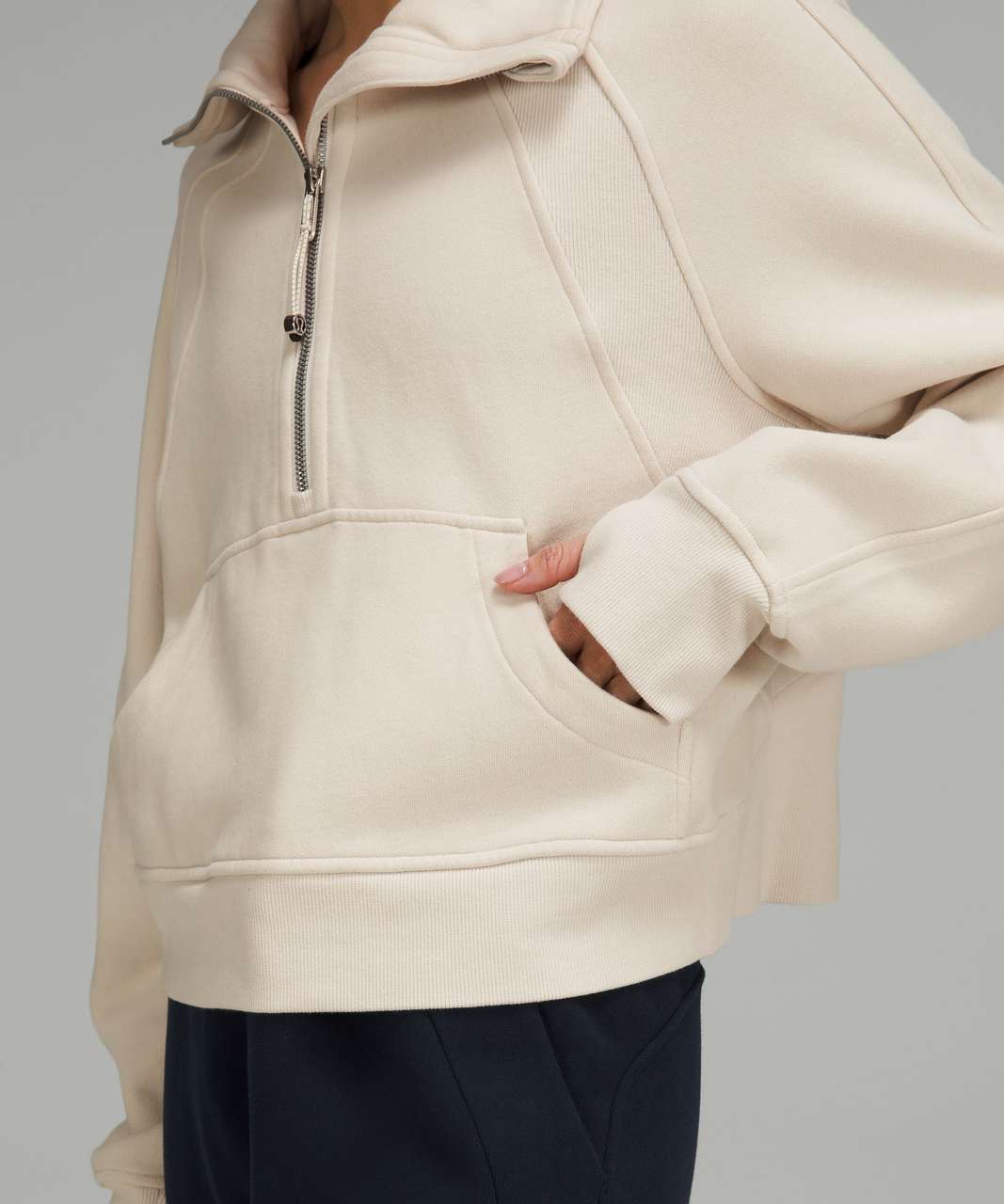 Lululemon Scuba Oversized Funnel Neck Half-Zip - White Opal