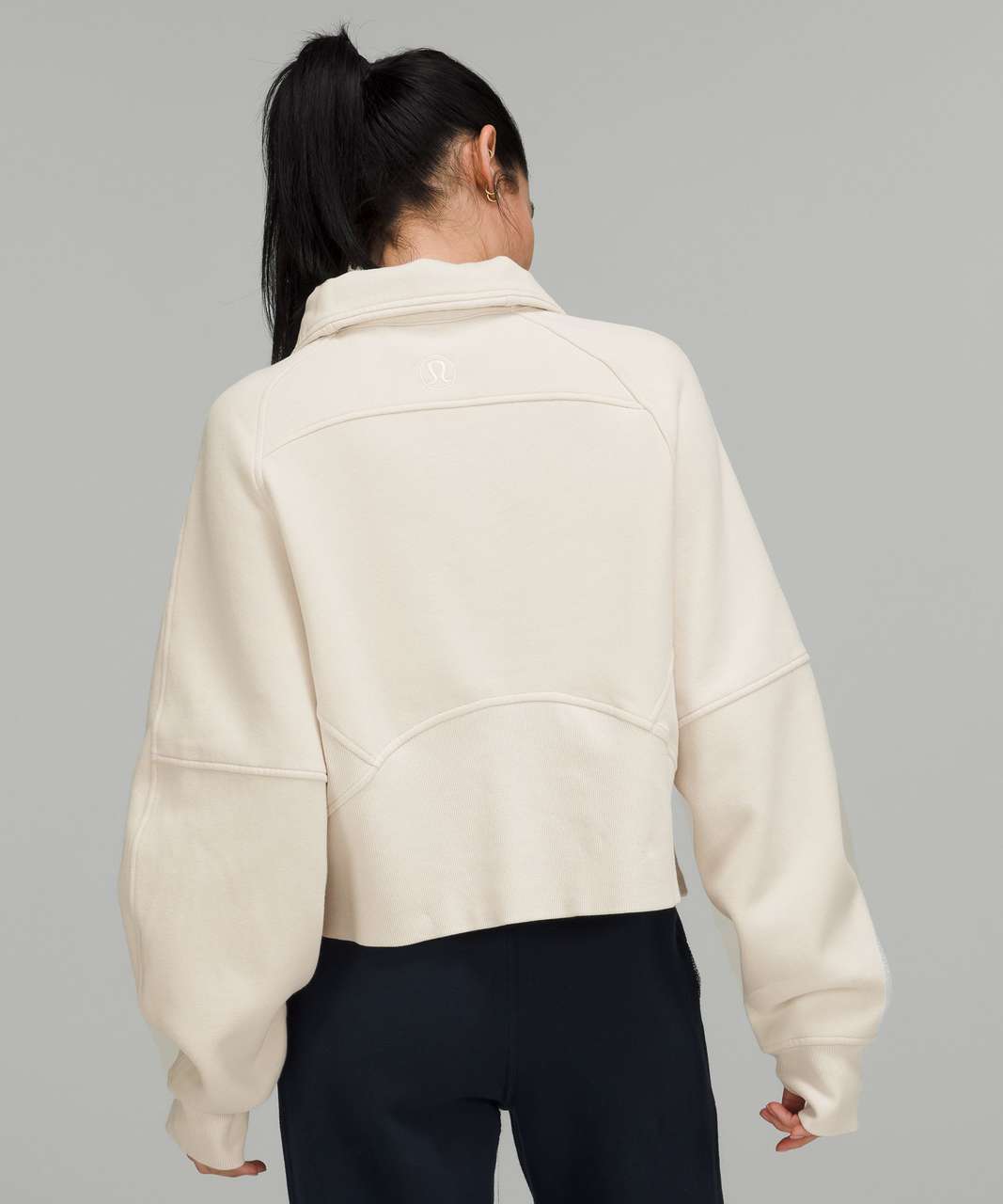 Lululemon Scuba Oversized Half-Zip Hoodie - White Opal - lulu fanatics