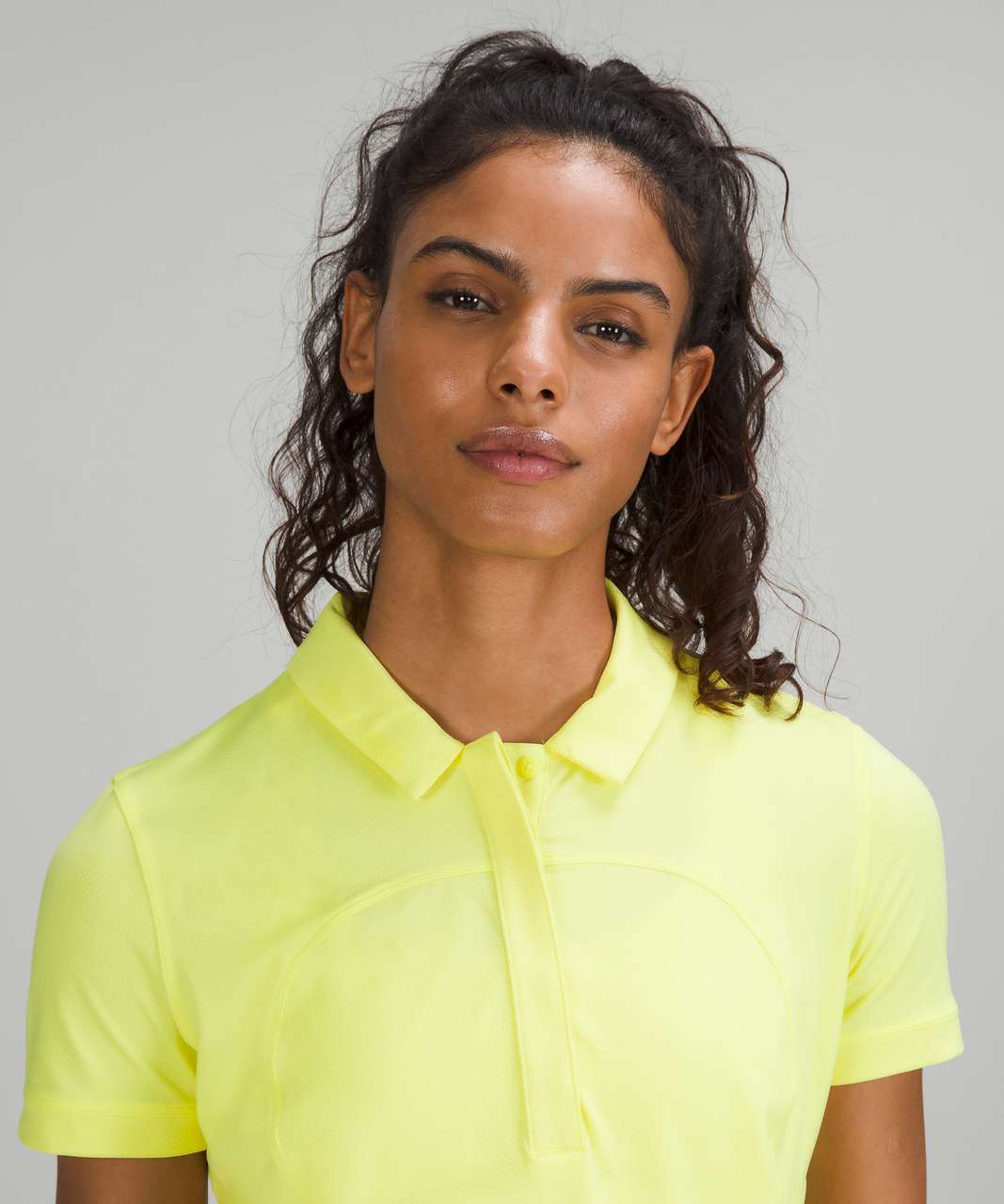 Lululemon Quick-Drying Short Sleeve Polo Shirt - Electric Lemon