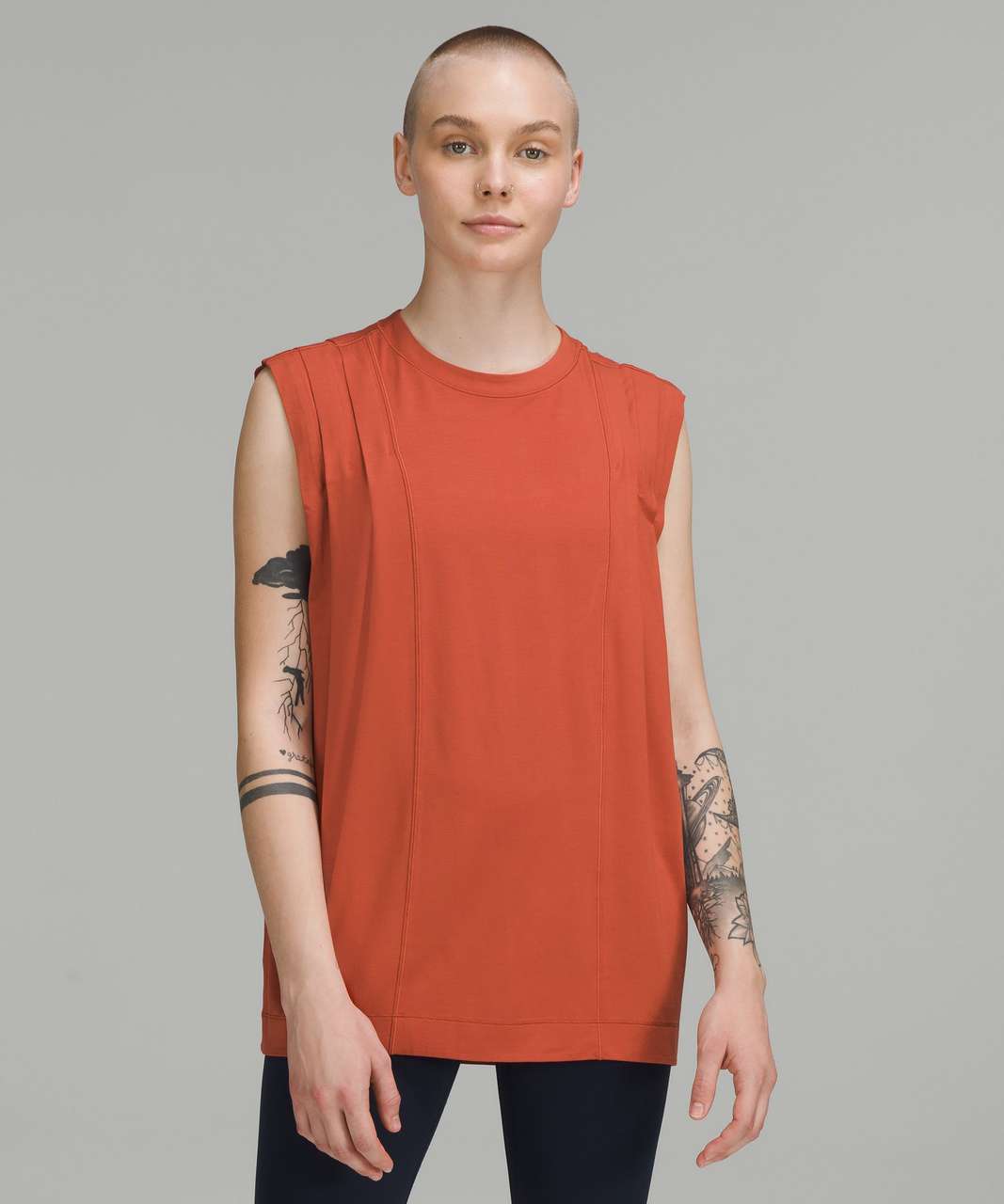 Lululemon Modal Pleated Shoulder Tank Top - Red Rock