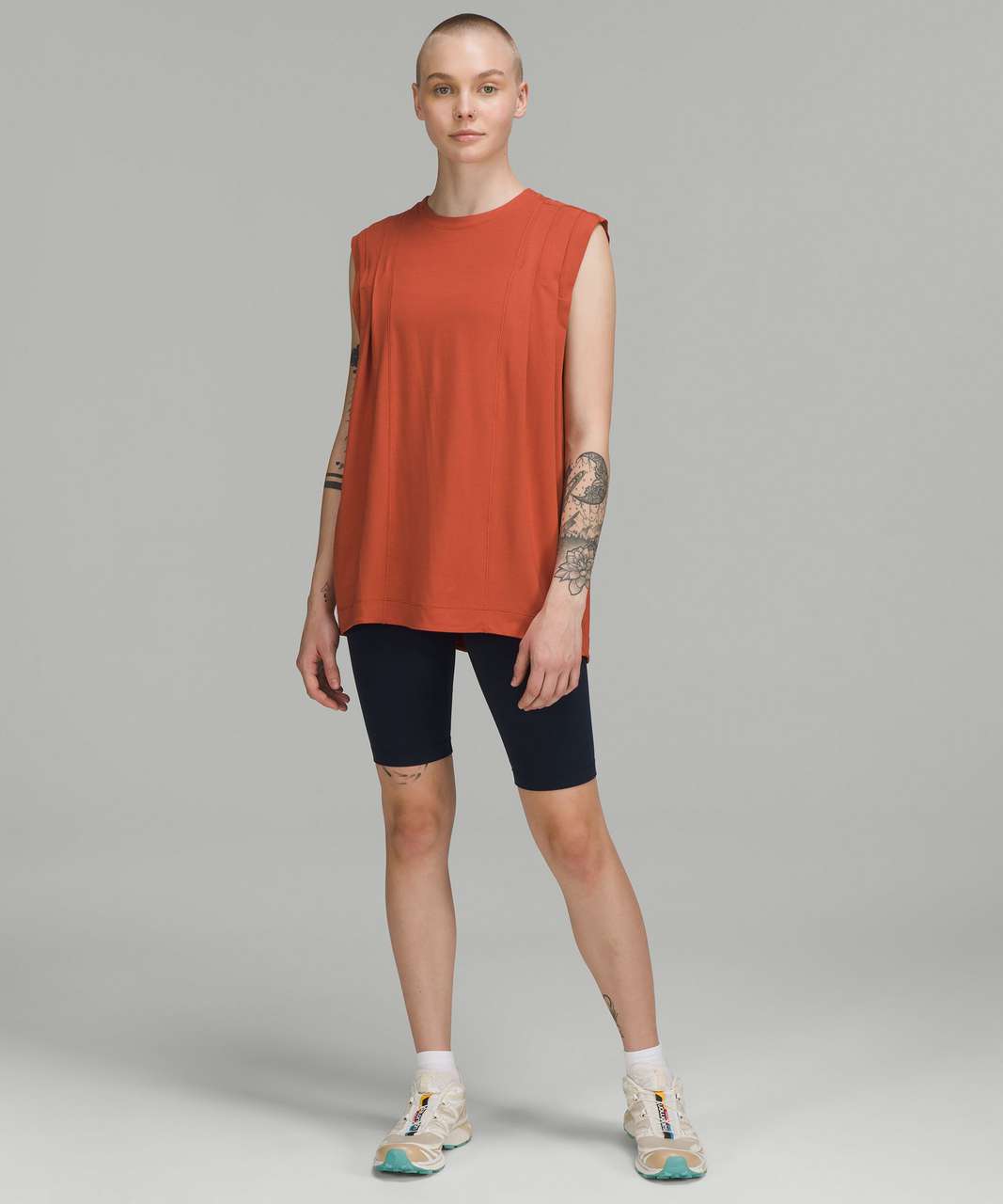 Lululemon Modal Pleated Shoulder Tank Top - Red Rock