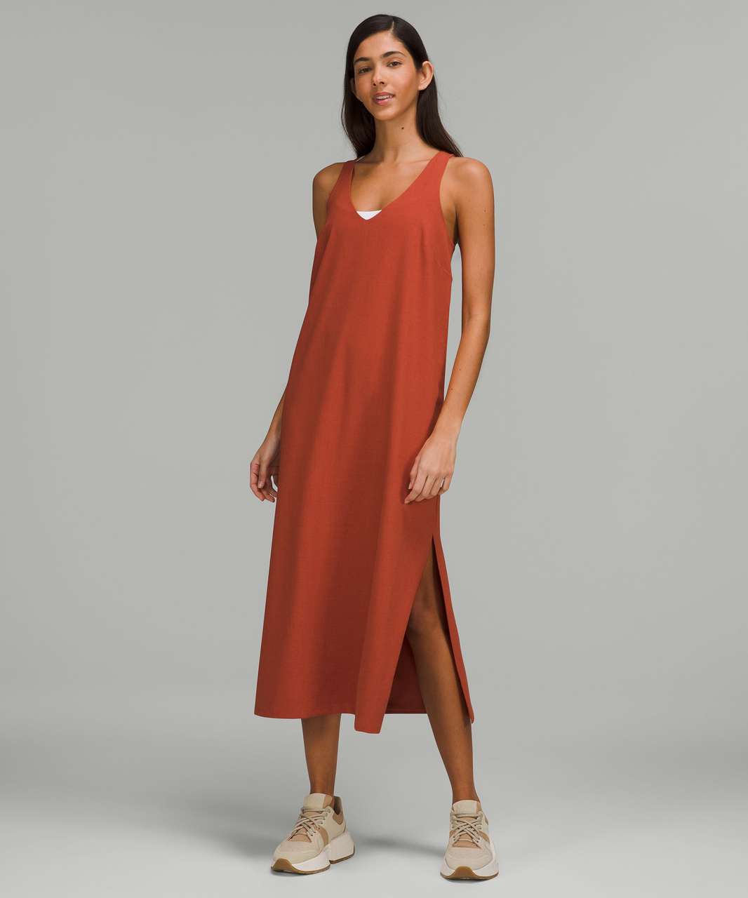 Lululemon V-Neck Midi Dress - Red Rock