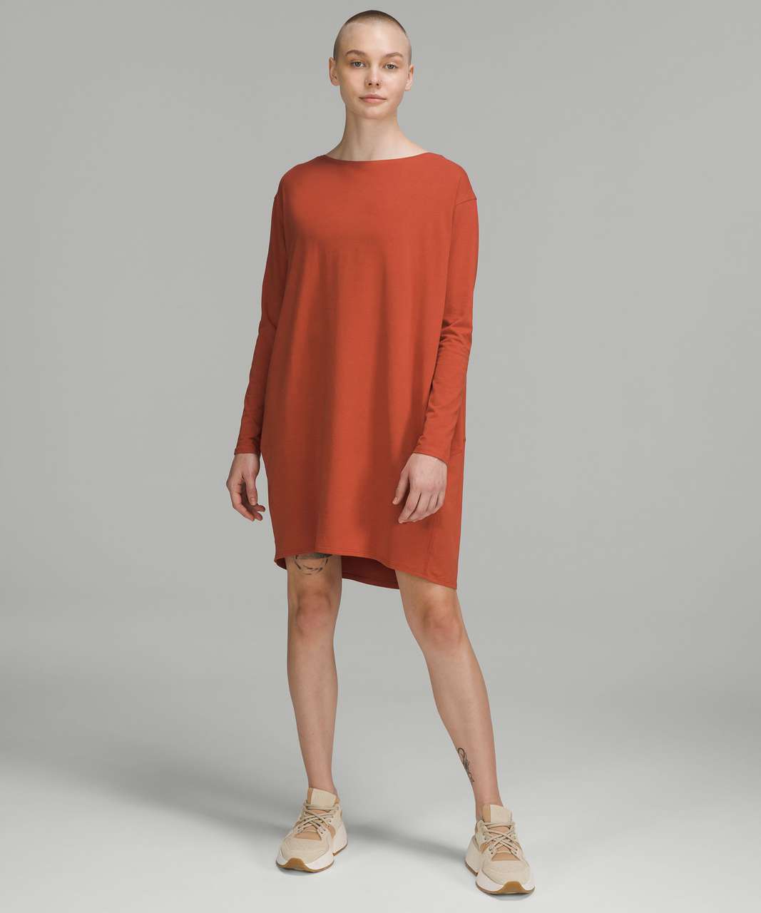 Lululemon Back in Action Long Sleeve Dress - Red Rock