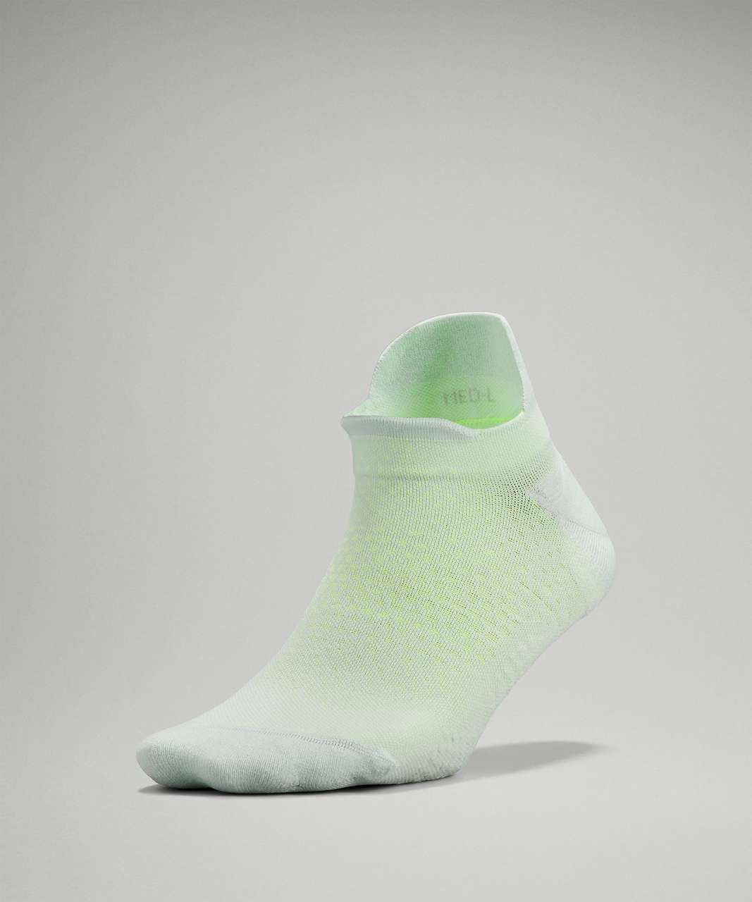 Lululemon MacroPillow Tab Running Sock *Medium Cushioning - Delicate Mint / Lemon Sorbet