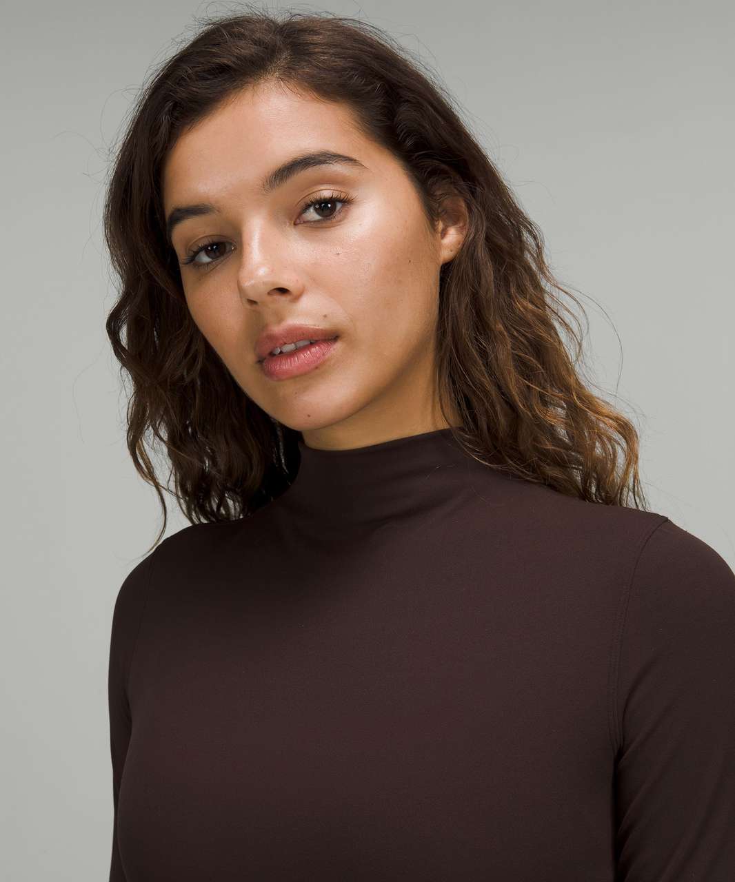 Lululemon All Aligned Mock Neck Long Sleeve *Nulu - French Press