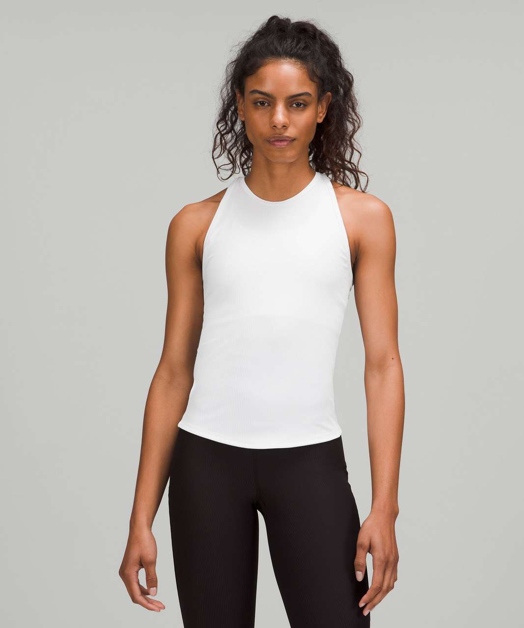 Lululemon Base Pace Ribbed Tank Top - White - lulu fanatics