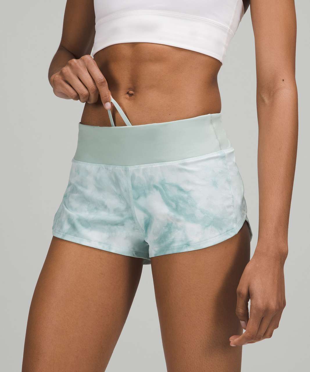 Lululemon Speed Up Low-Rise Lined Short 2.5" - Diamond Dye White Sheer Blue Silver Blue / Silver Blue