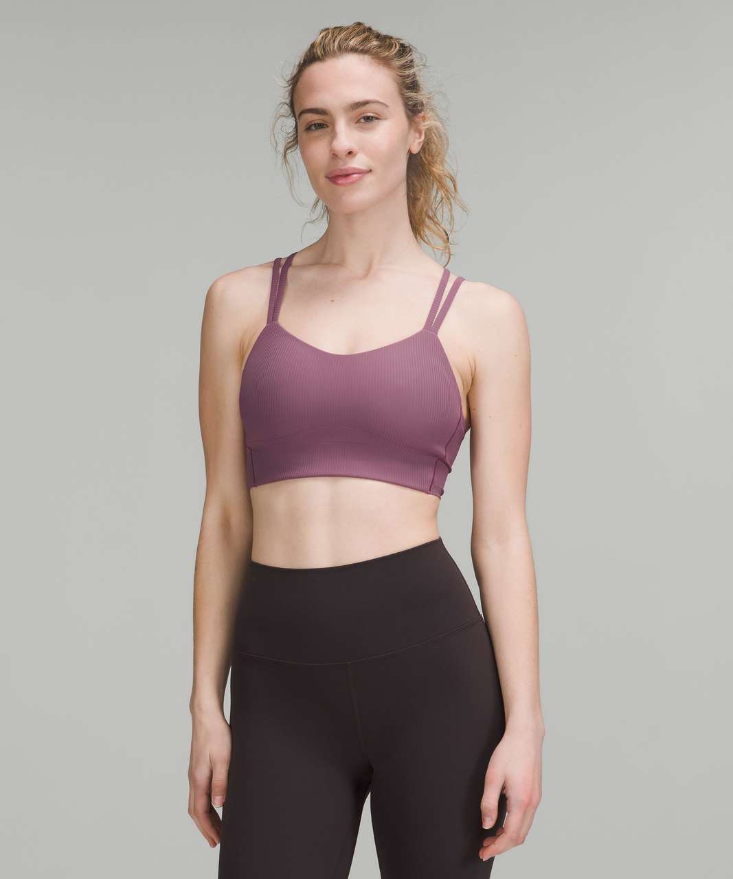 Lululemon Like a Cloud Ribbed Longline Bra *Light Support, B/C Cup -  Vintage Plum - lulu fanatics