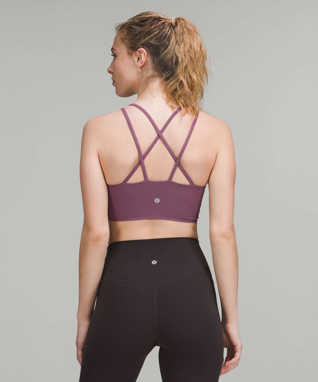 Lululemon Like a Cloud Ribbed Longline Bra *Light Support, B/C Cup -  Vintage Plum - lulu fanatics