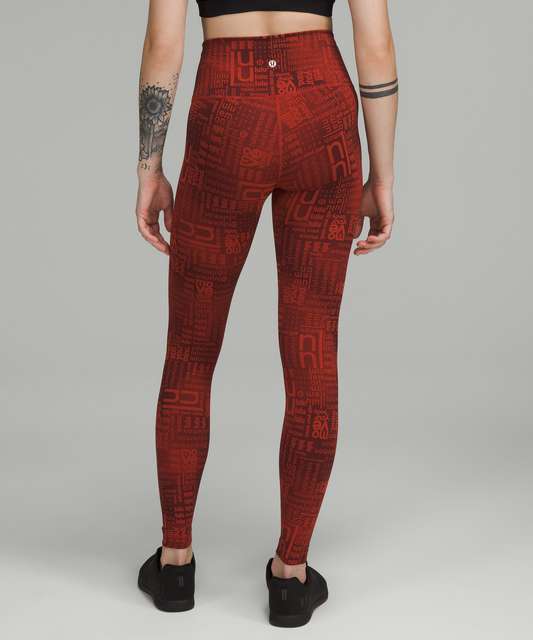 lululemon athletica, Pants & Jumpsuits, Lululemon Wunder Train Highrise  Tight In Crackle Glaze Vintage Orange Larkspur