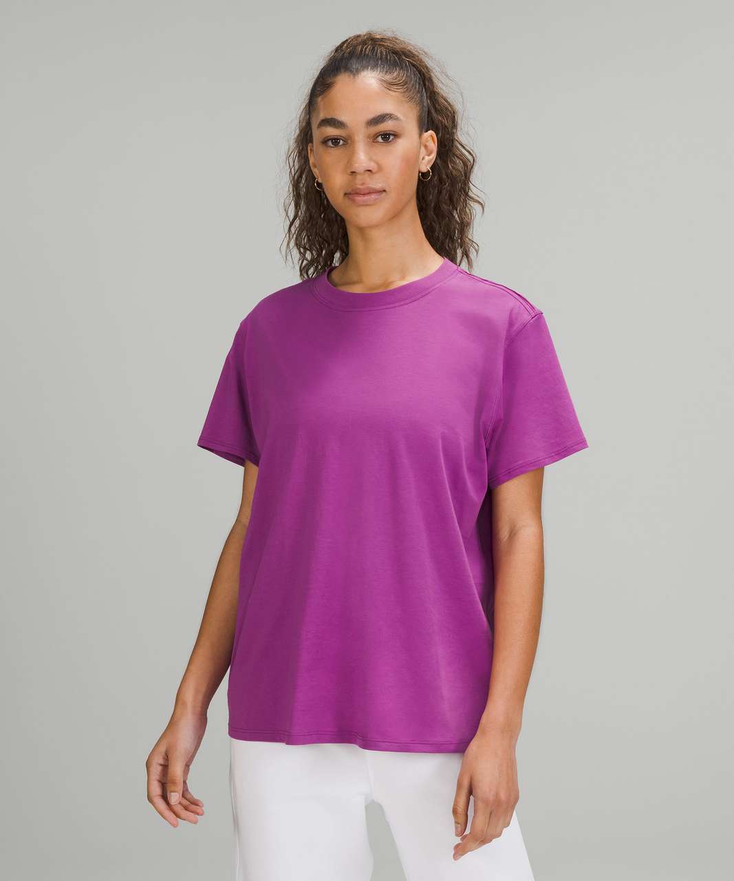 Women's Soft Supima Cotton Short Sleeve Everyday Comfy Crew Tee | Bright  Light Pink