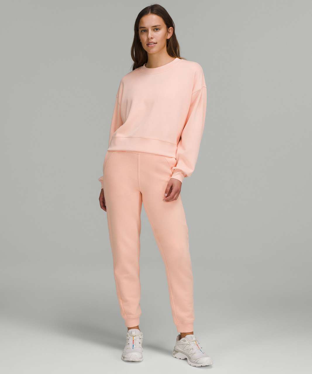 Lululemon Perfectly Oversized Cropped Crew *Softstreme - Peach Satin - lulu  fanatics