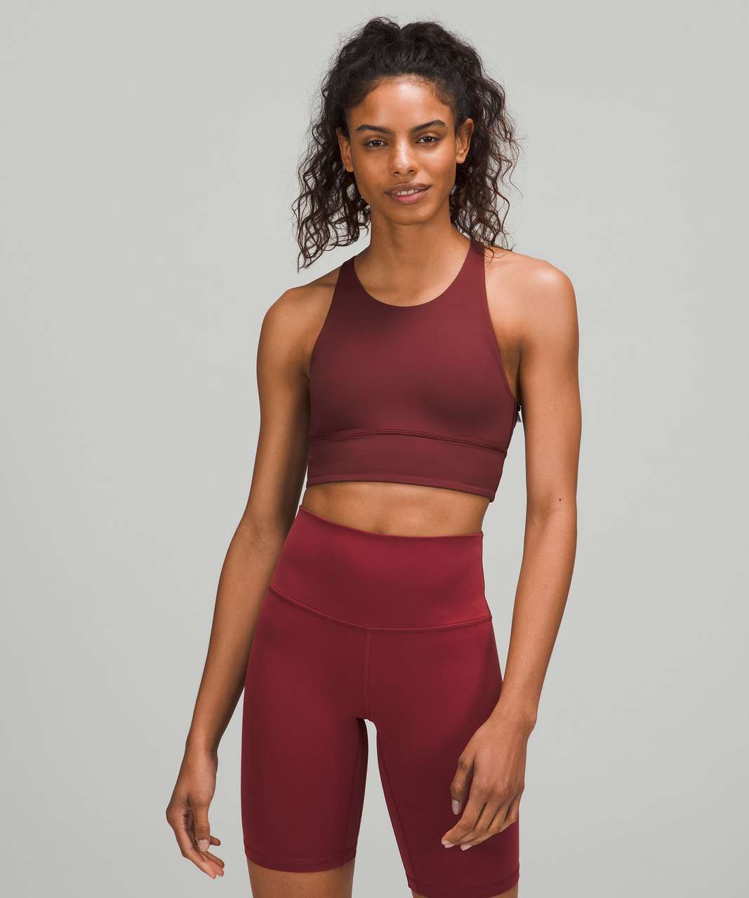 Lululemon Womens 10 Freely Flexed Bra Merlot Maroon Strappy Low