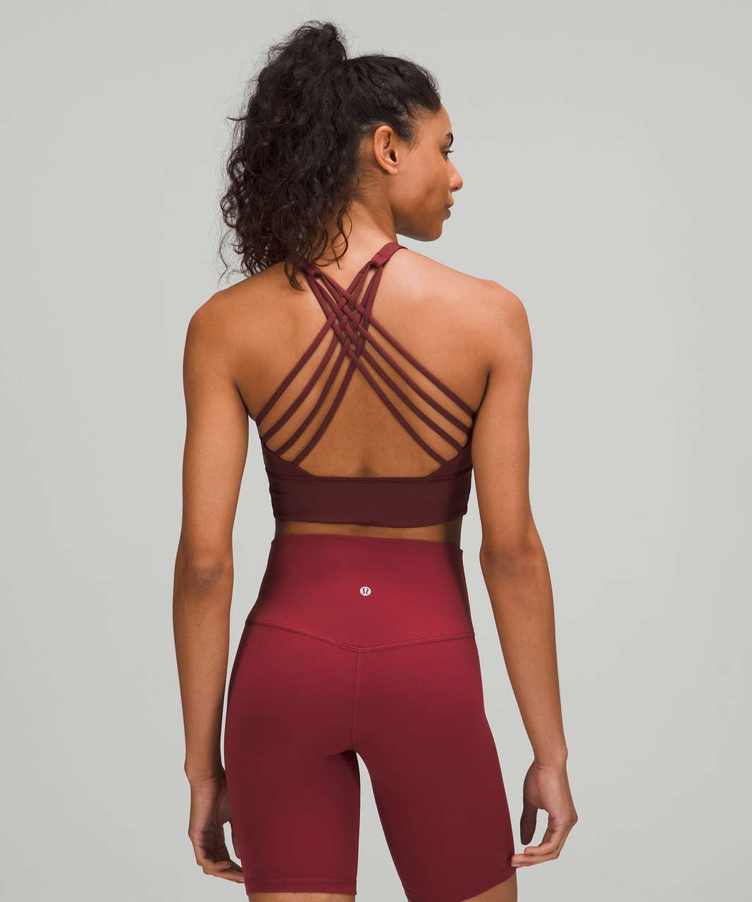 Lululemon Free to Be High-Neck Longline Bra - Wild *Light Support, A/B Cup - Red Merlot