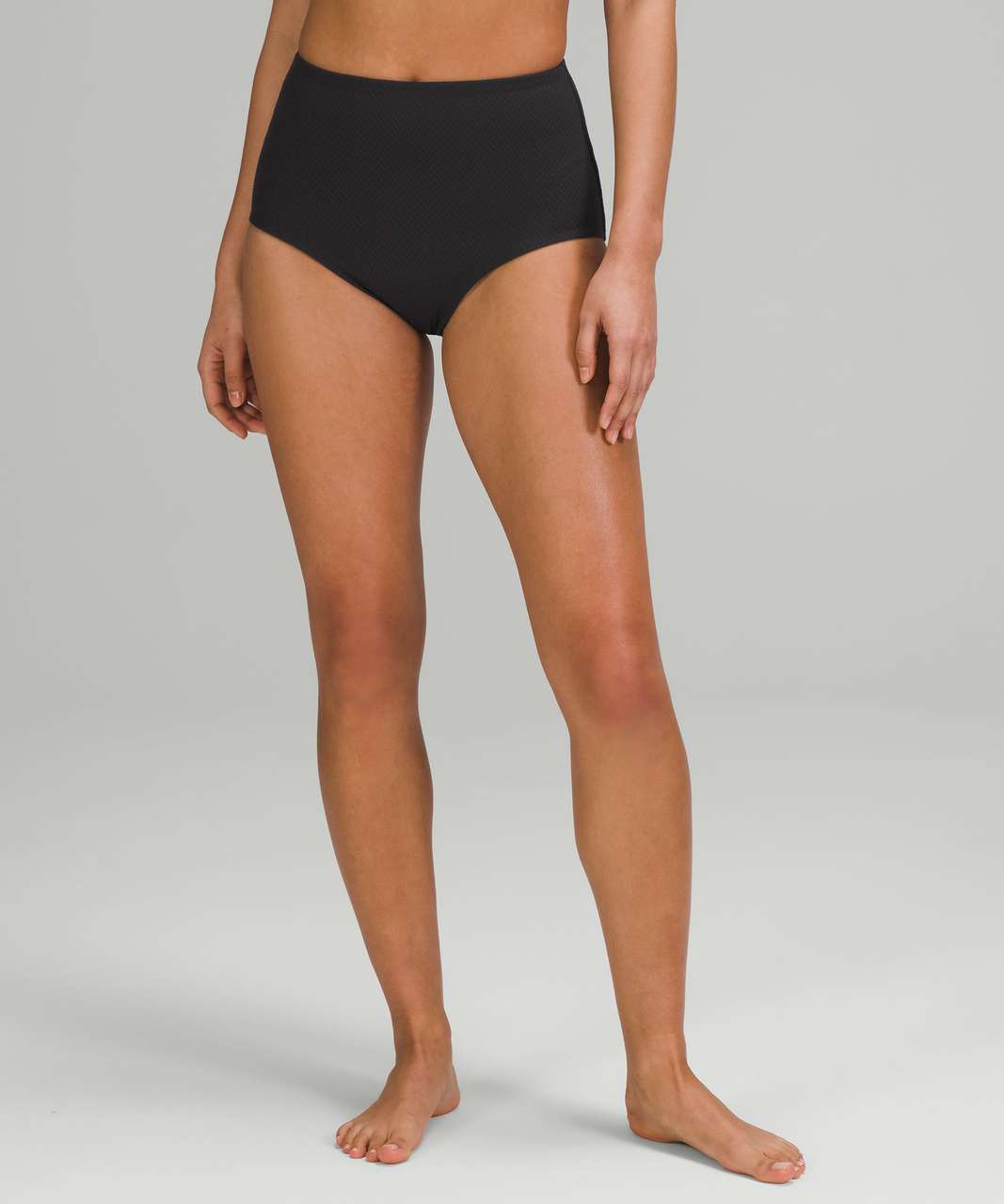 Lululemon Waterside Chevron High-Waisted Swim Bottom *Medium Bum Coverage - Black