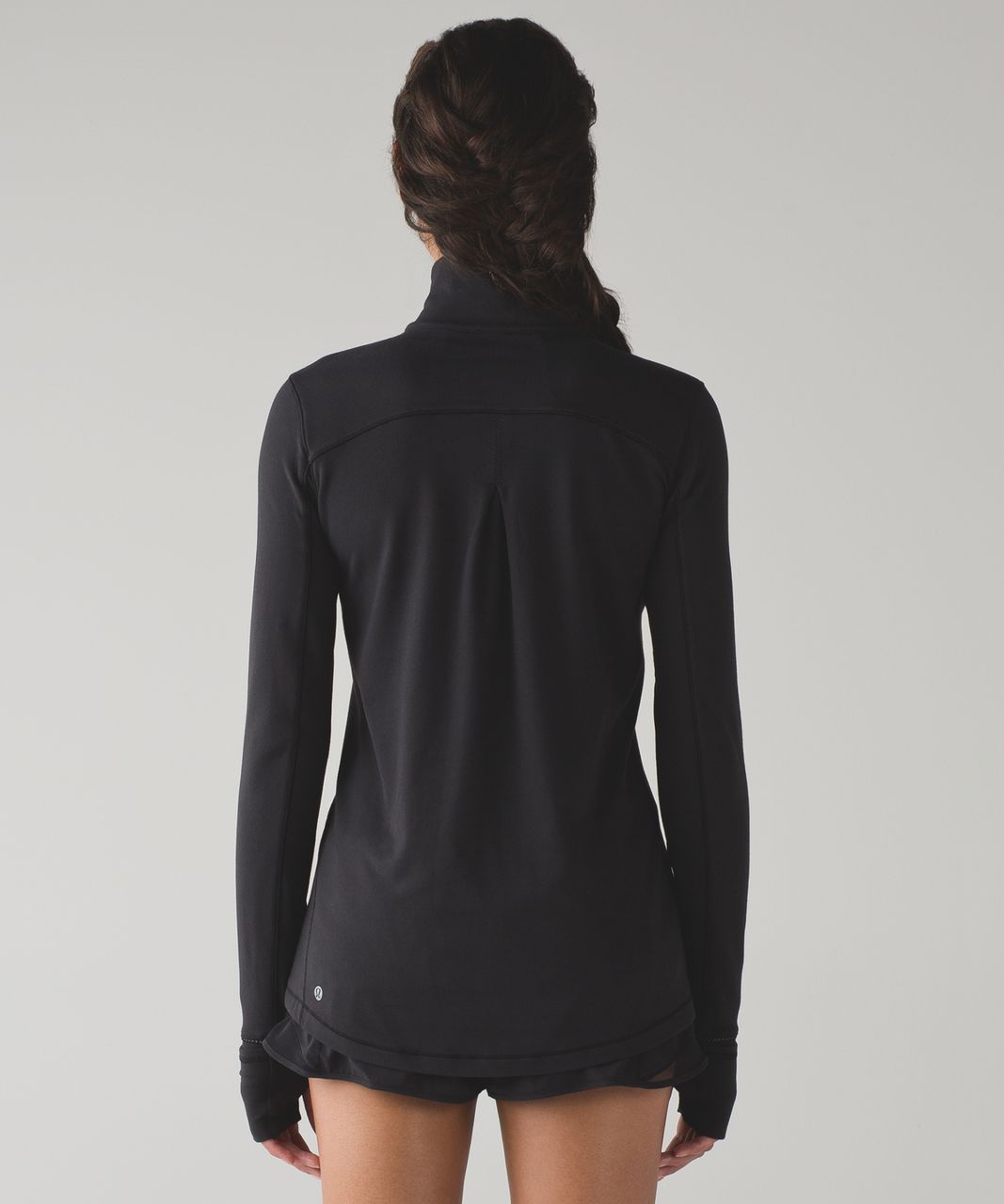 Lululemon Women's Nylon Stretch Ruffle Hood Quarter Zip Pullover Sweater  Black Size 12 - $50 - From Galore