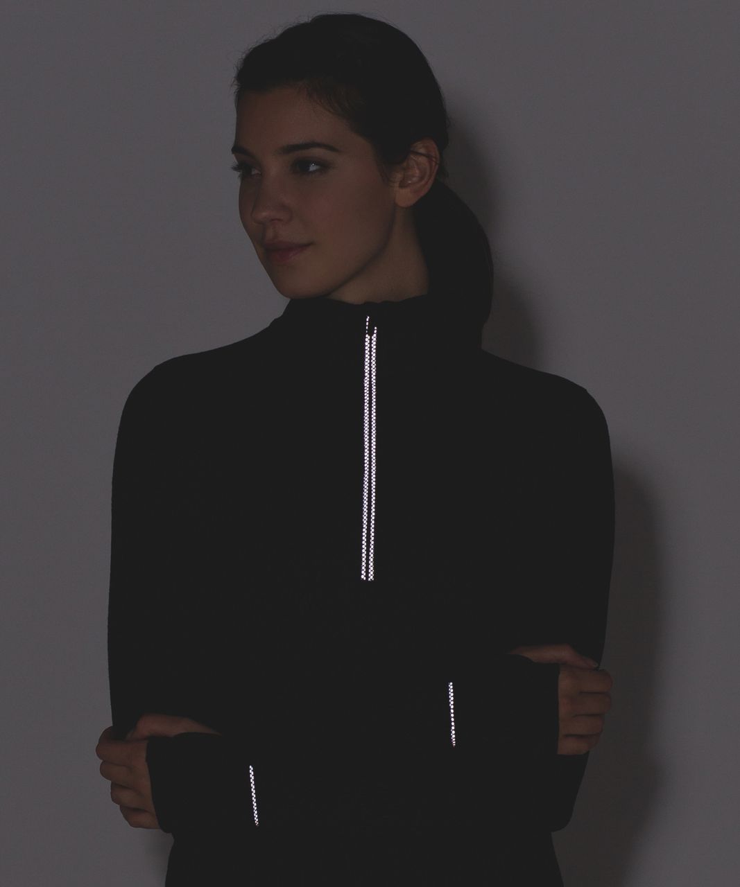 Lululemon Outrun 1/2 Zip - Running Luon Spray Jacquard Alberta Lake Black