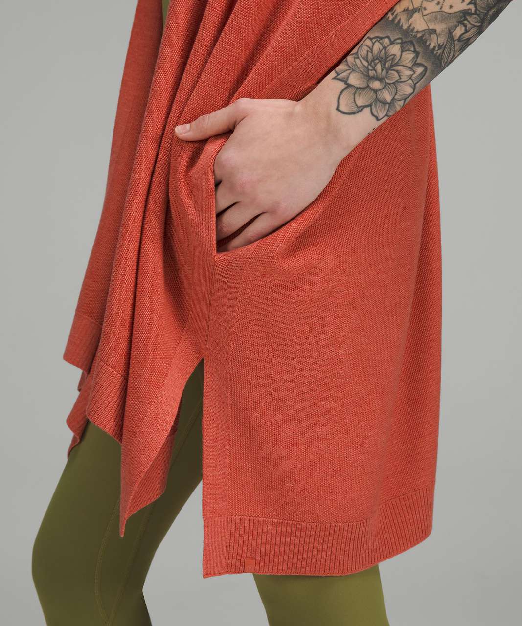 Lululemon Merino Wool Short Sleeve Wrap - Heathered Red Rock