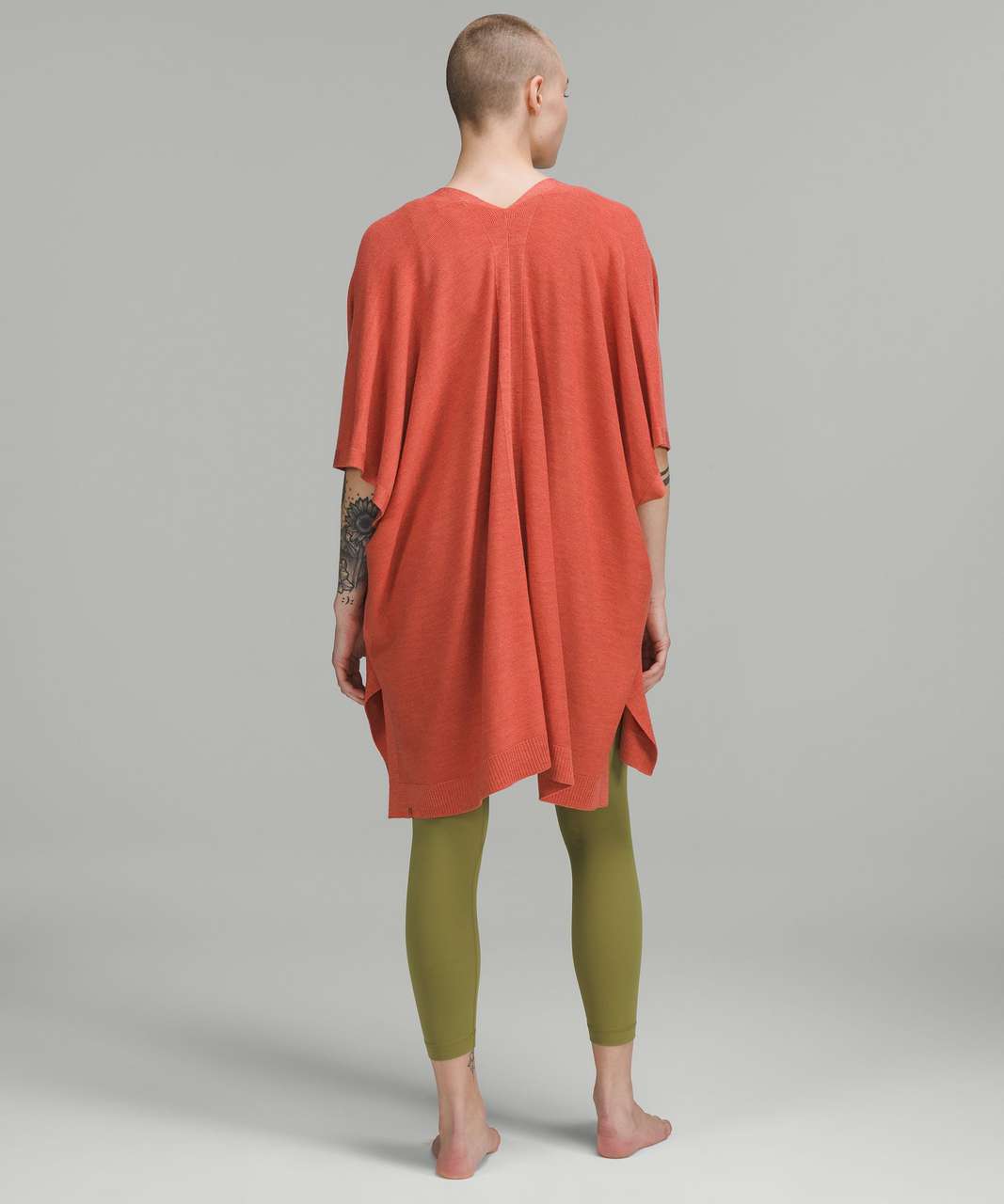 Lululemon Merino Wool Short Sleeve Wrap - Heathered Red Rock