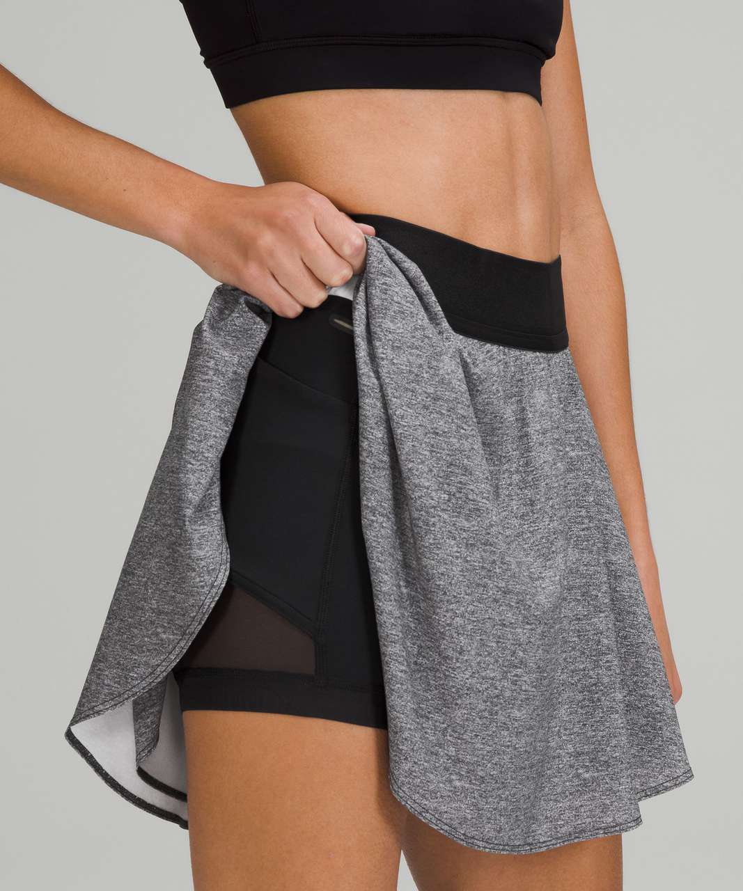 Lululemon Court Rival High-Rise Skirt *Long - Heather Lux Multi Black / Black