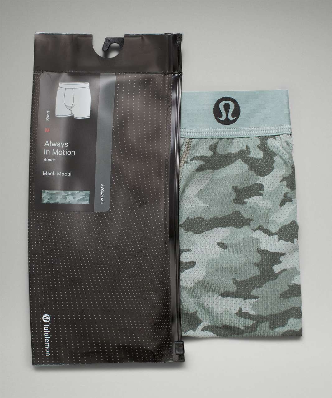 Lululemon Always In Motion Mesh Boxer 5" - Heritage 365 Camo Mini Silver Blue Multi