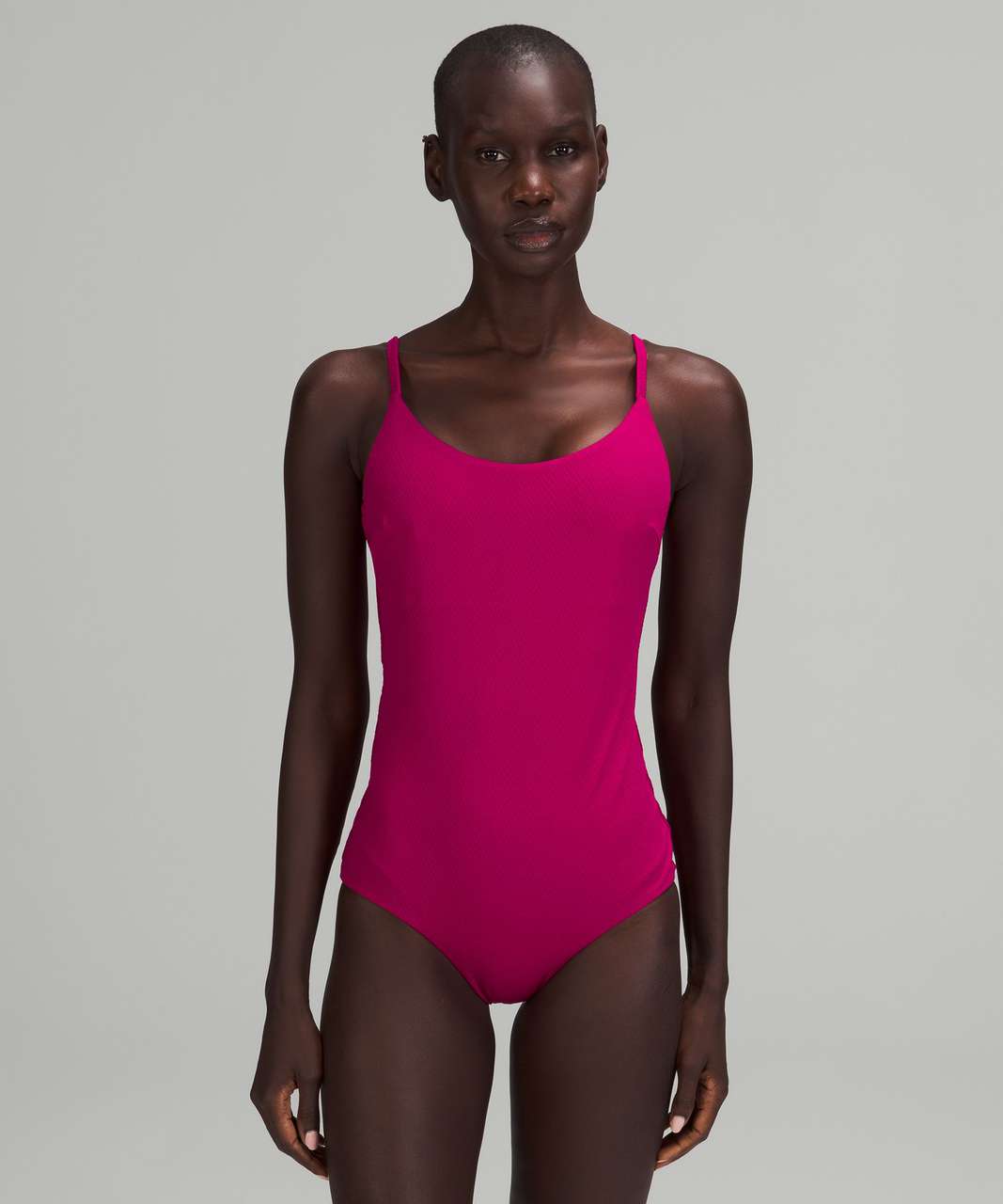 Lululemon Waterside Chevron One-Piece Swimsuit *B/C Cup, Medium Bum Coverage - Wild Berry