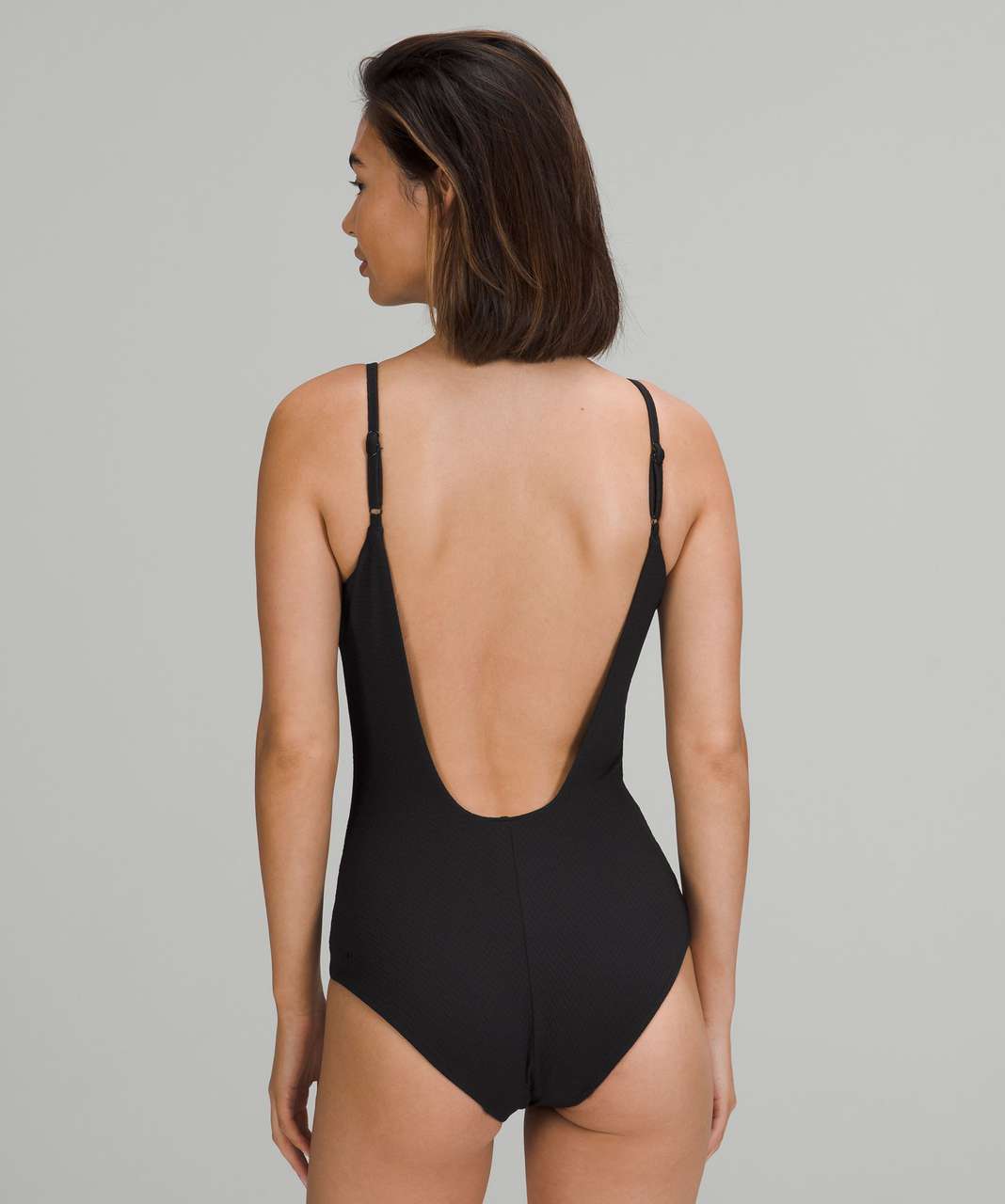 Lululemon Waterside Chevron One Piece Swimsuit Bc Cup Medium Bum Coverage Black Lulu Fanatics 0469