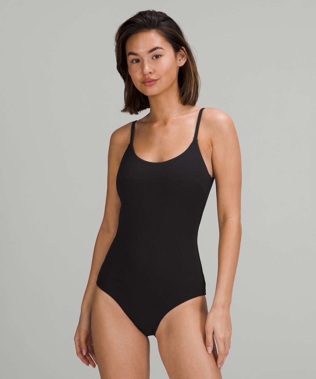 Black Swimsuit - Moderate Coverage Swimsuit - One-Piece Swimsuit - Lulus