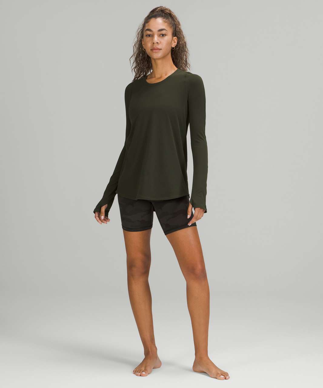 Lululemon Tuck and Flow Long Sleeve Shirt - Dark Olive