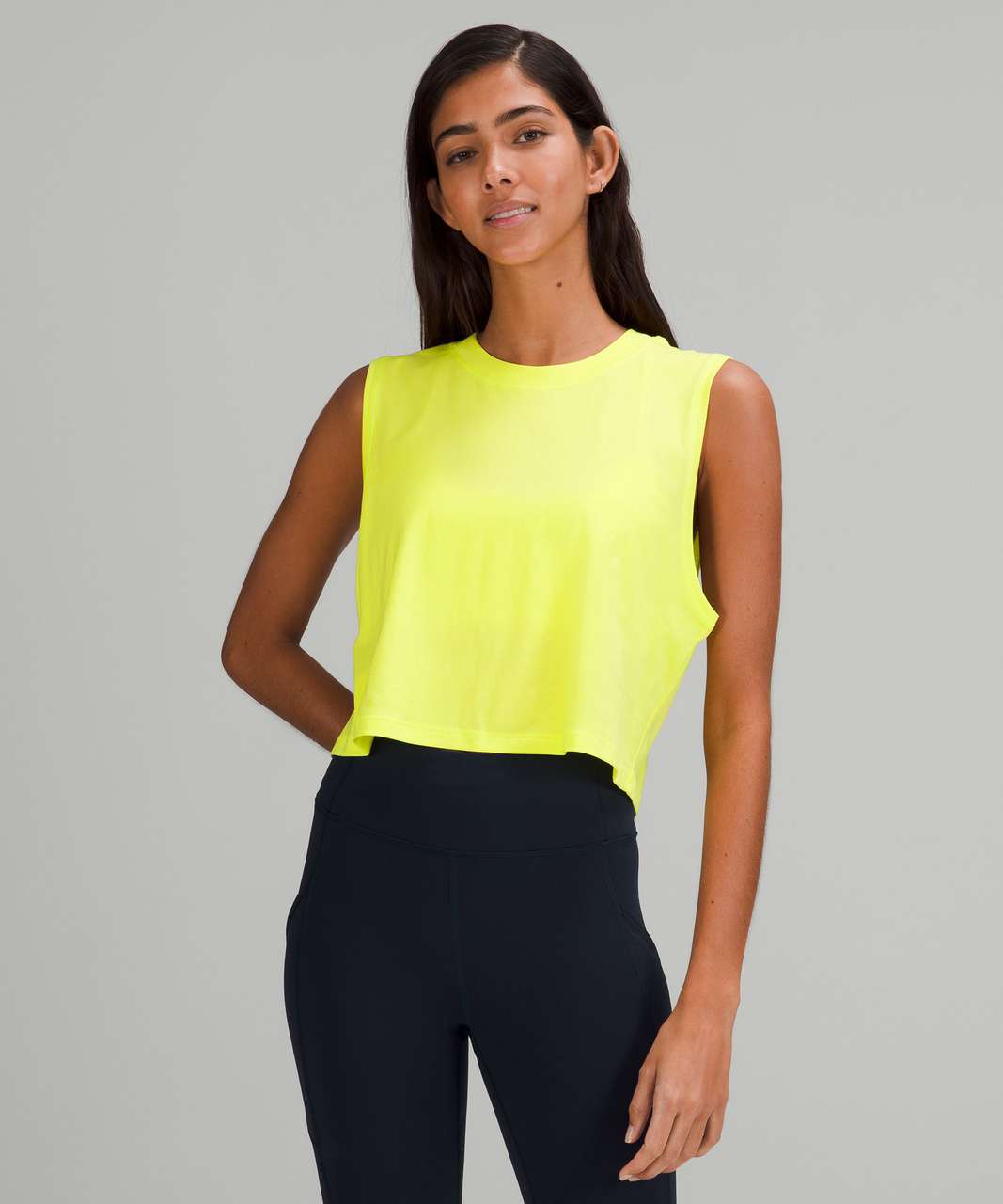 Lululemon All Yours Crop Tank Top - Electric Lemon