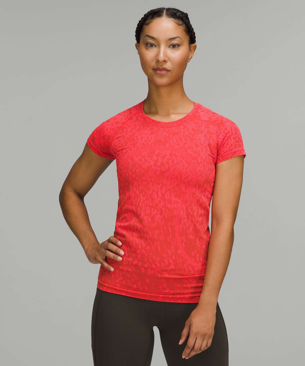Lululemon Swiftly Tech Short Sleeve Shirt 2.0 - Covered Camo Red Rock / Flare
