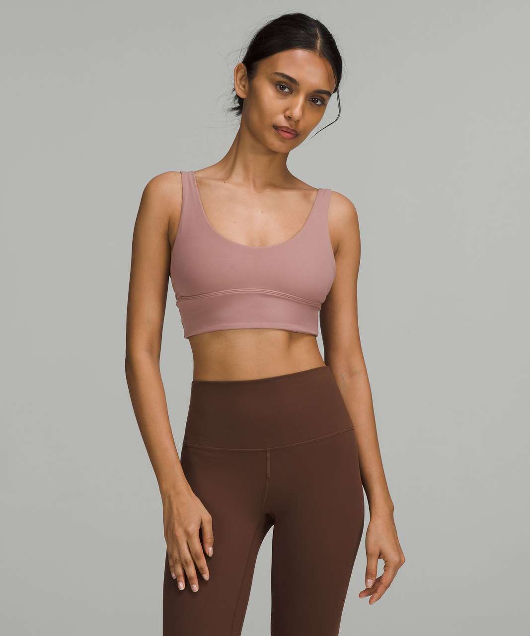 Lululemon Energy Bra Longline Ribbed *Medium Support, B–D Cups - Spiced  Chai - lulu fanatics