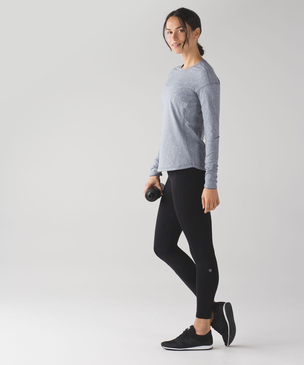 Lululemon Outrun Long Sleeve - Running Luon Suited Jacquard Arctic Grey Ice Grey