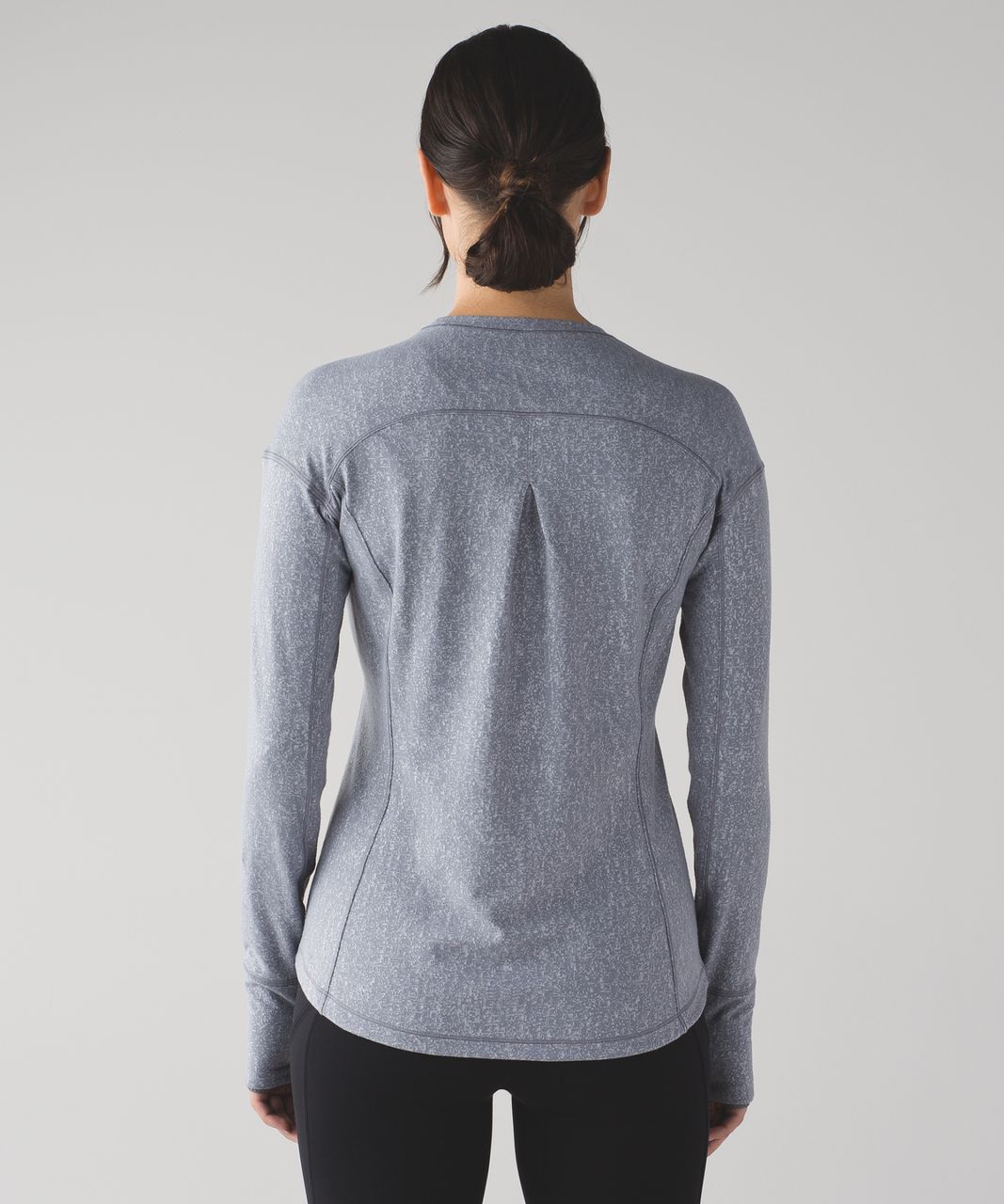 Lululemon Outrun Long Sleeve - Running Luon Suited Jacquard Arctic Grey Ice Grey