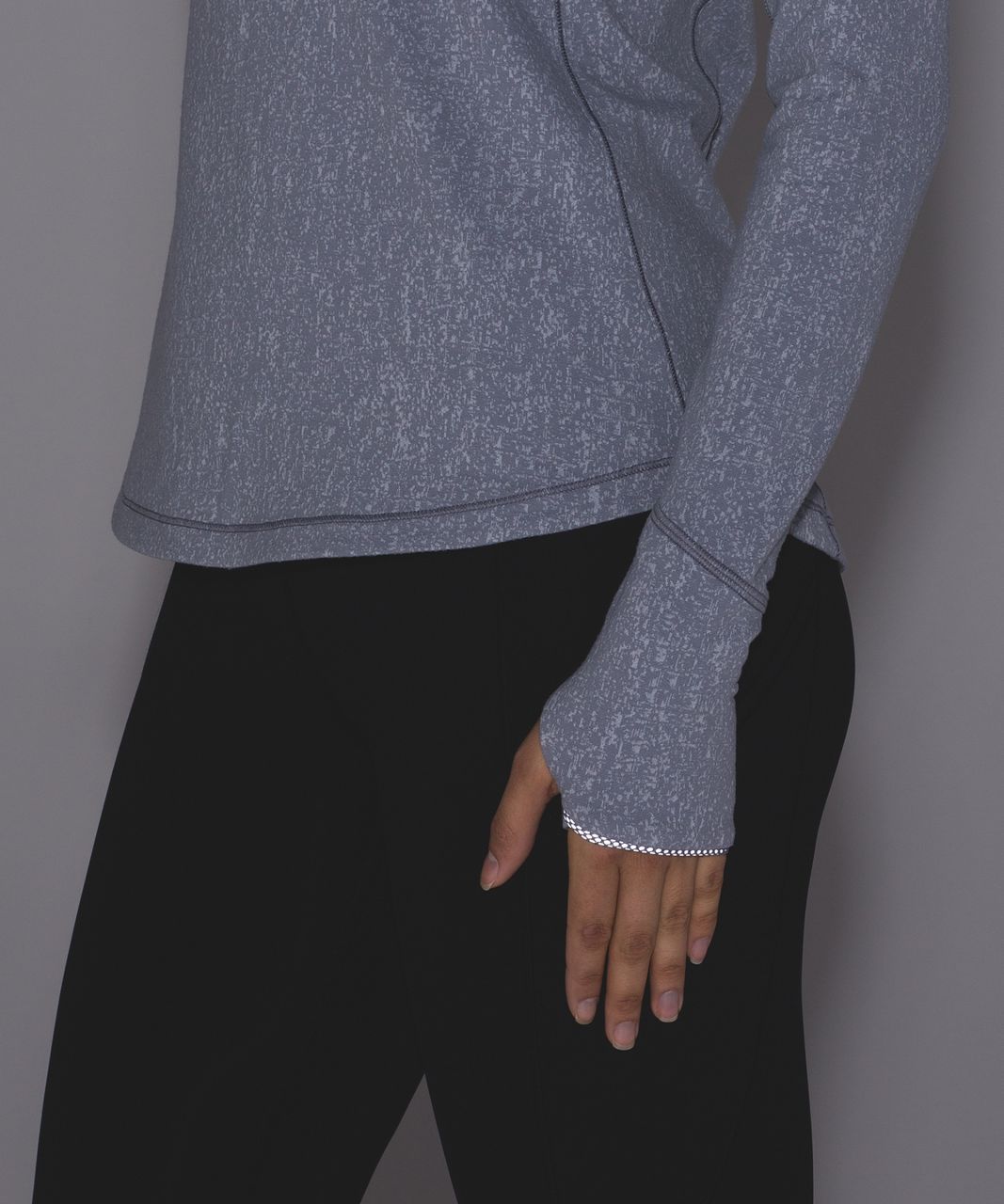 Lululemon Outrun Long Sleeve - Running Luon Suited Jacquard Arctic Grey Ice Grey