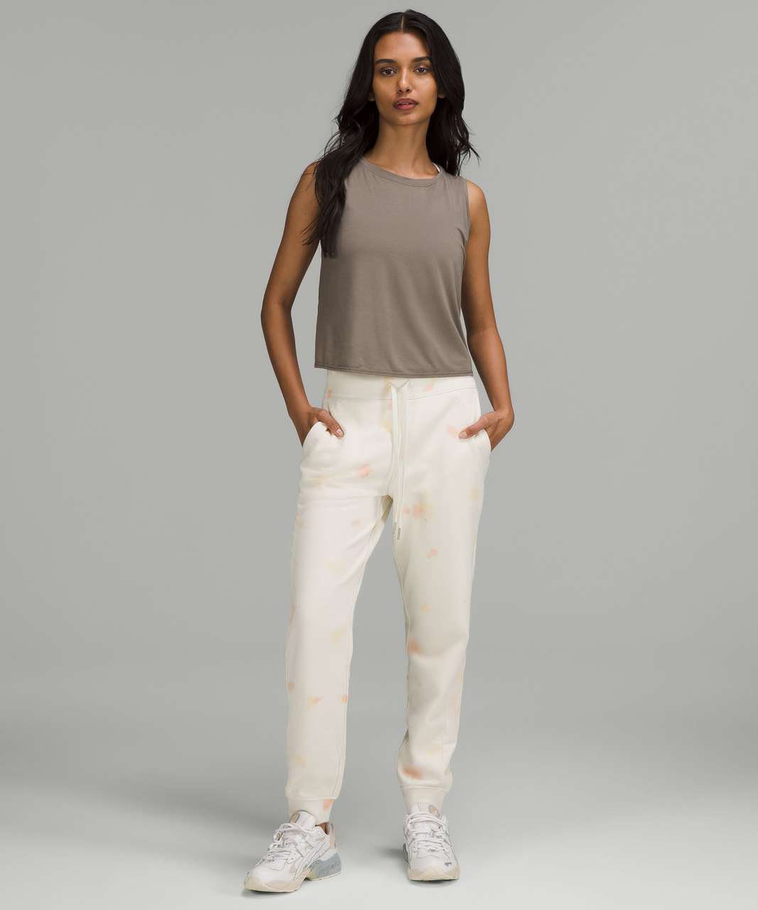 Lululemon Scuba High-Rise French Terry Jogger - Echo Dye Antique White Lemon Chiffon Peach Satin