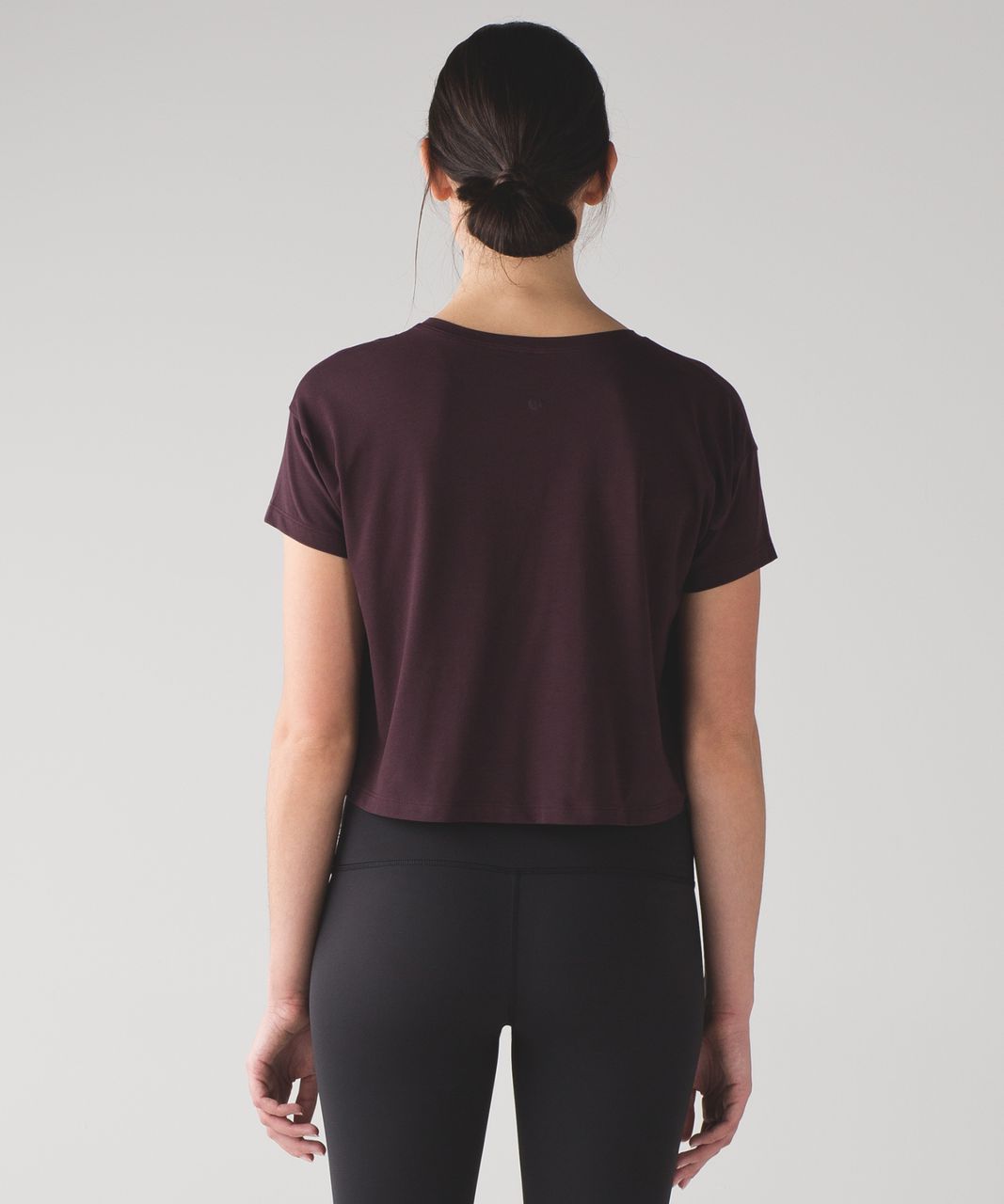 Lululemon Cates Crop Tee - Black Cherry