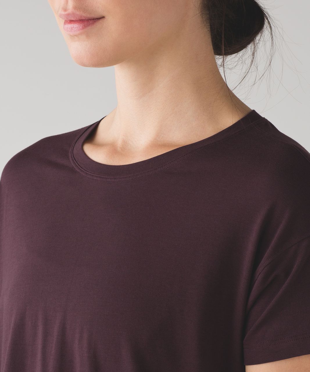 Lululemon Cates Crop Tee - Black Cherry