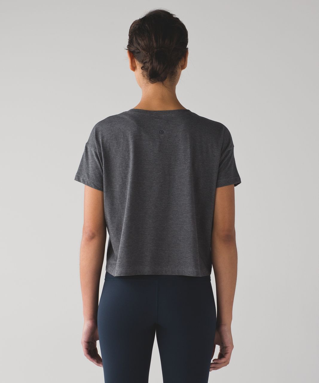 Lululemon Cates Crop Tee - Heathered Pitch Grey