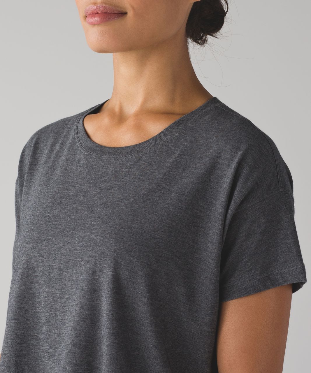 Lululemon Cates Crop Tee - Heathered Pitch Grey