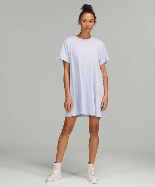 Basic White Short Sleeve T Shirt Dress